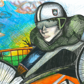 Kolesar, Ema Kastelic, 8.a, OŠ Stična, Nagrajena slika