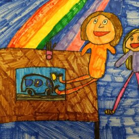 Risanje z nogami, Meta Šuligoj, 3. razred, OŠ Kanal